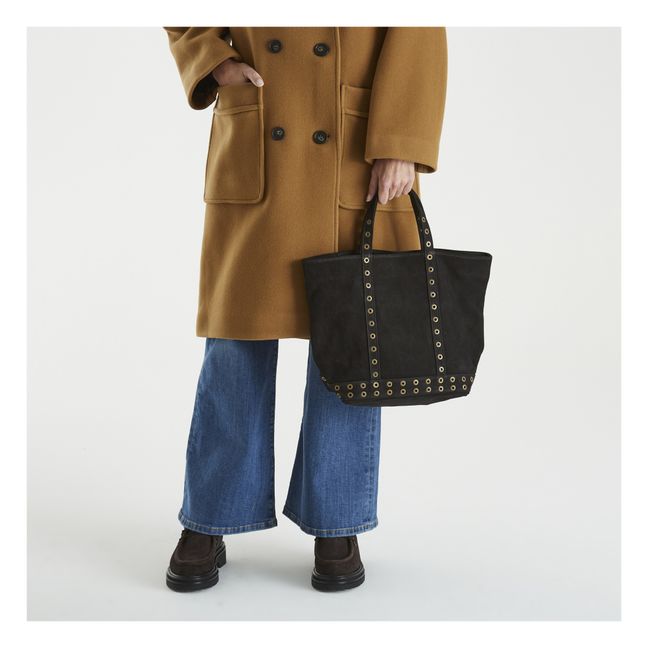 Cabas Moyen Nubuck et Œillets | Noir