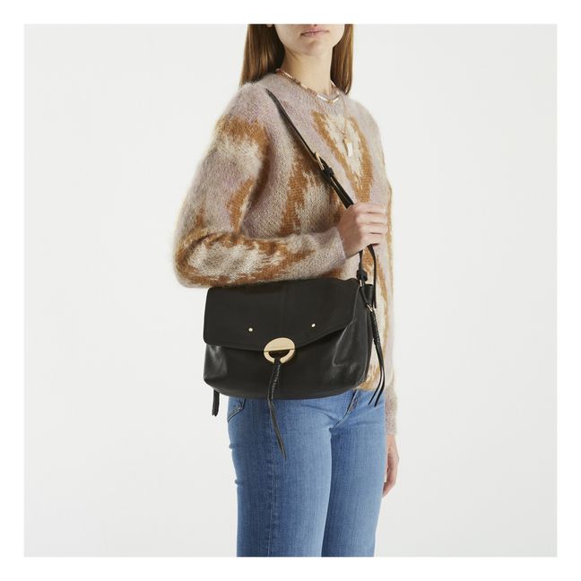 Bolso cruzado de cuero GM | Negro