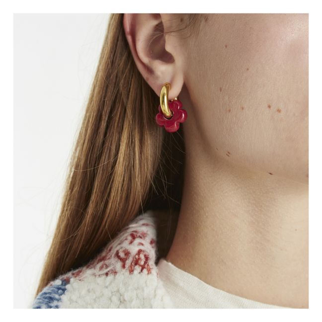 Israeli Designer Designer Earring Wire Wrapped Handmade Post Earring Ocean Enamel Jewelry Flower. Fashion Earring Gold Enamel Earring