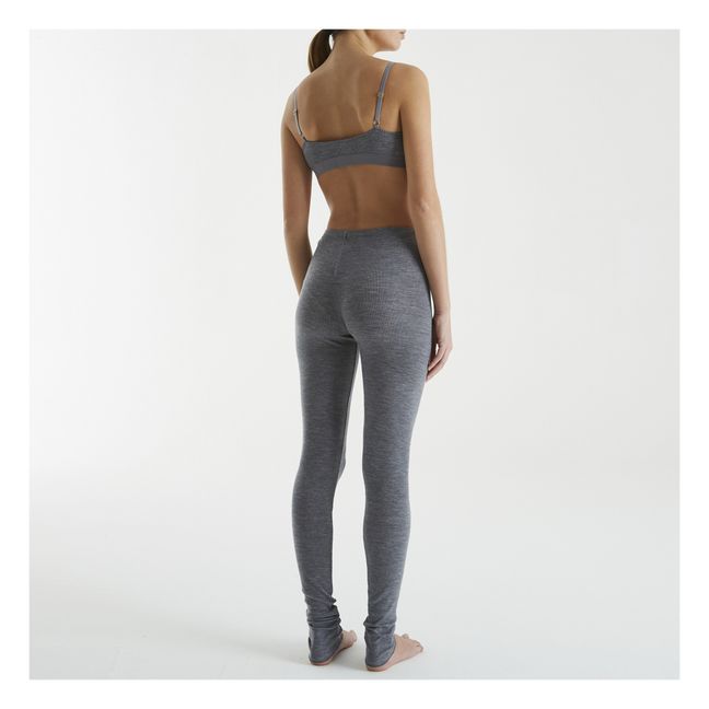 Leggings de lana merina Riba 2-1 | Gris Antracita