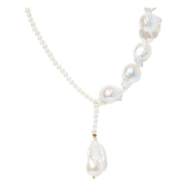 Halskette Perlen Weiß