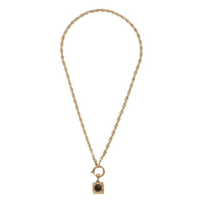 Mrs. Green Smoked Quartz Necklace  | Gold