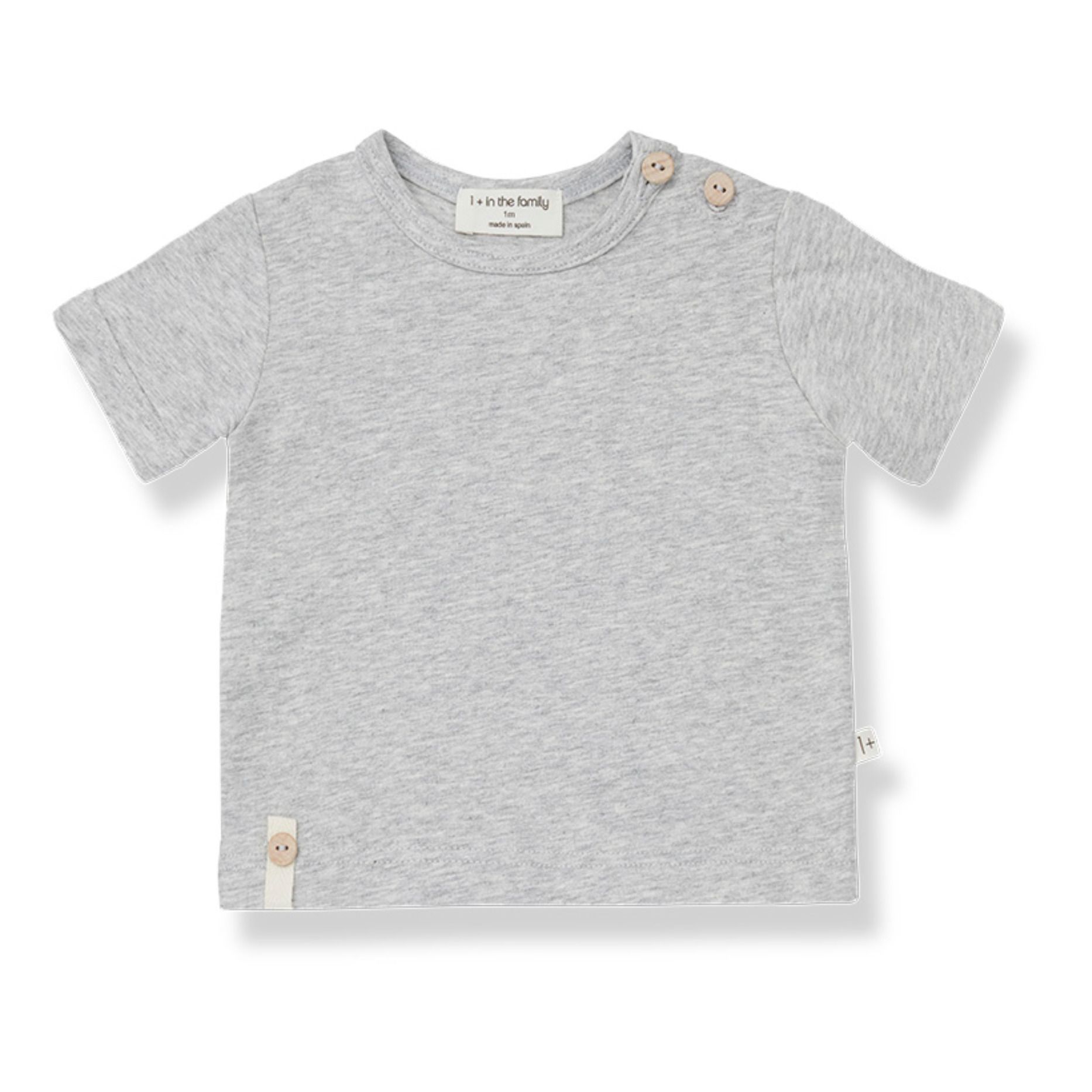1+ in the family - T-Shirt Federic Coton Bio - Fille - Gris
