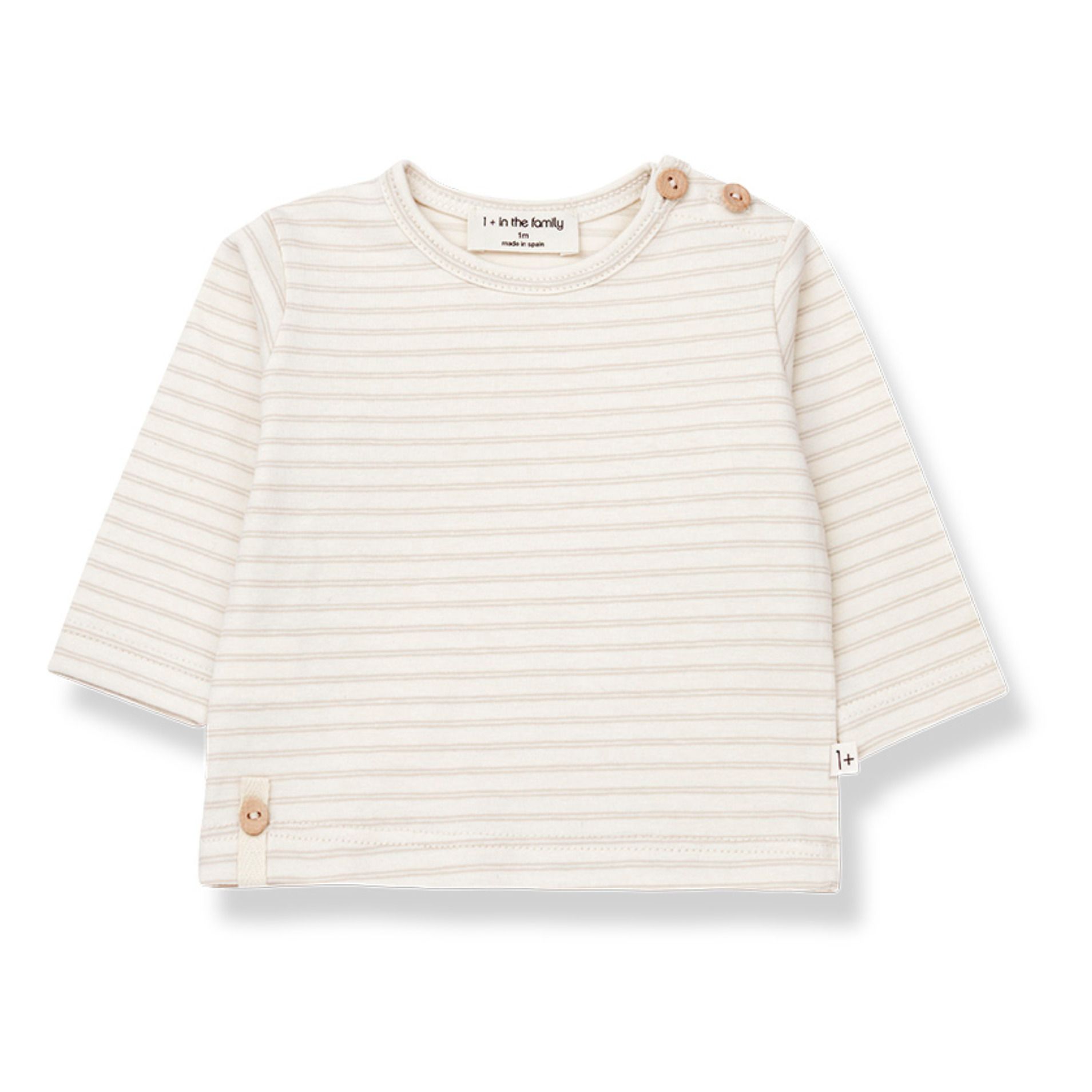 1+ in the family - T-Shirt Odon Rayé - Fille - Beige