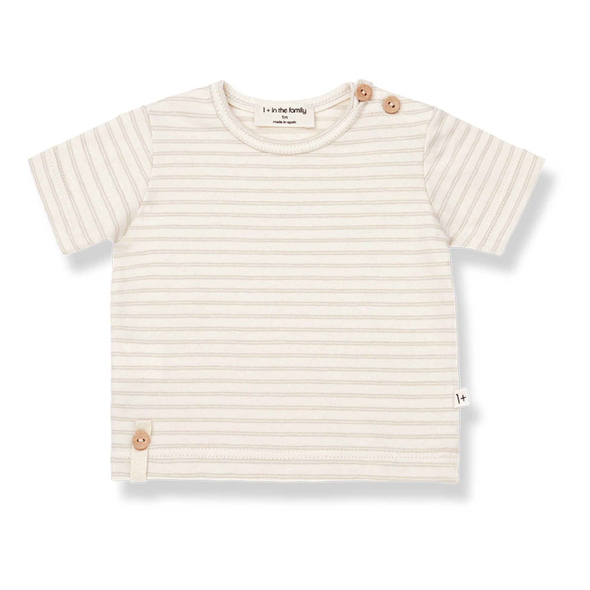 1+ in the family - T-Shirt Blai Rayé - Fille - Gris