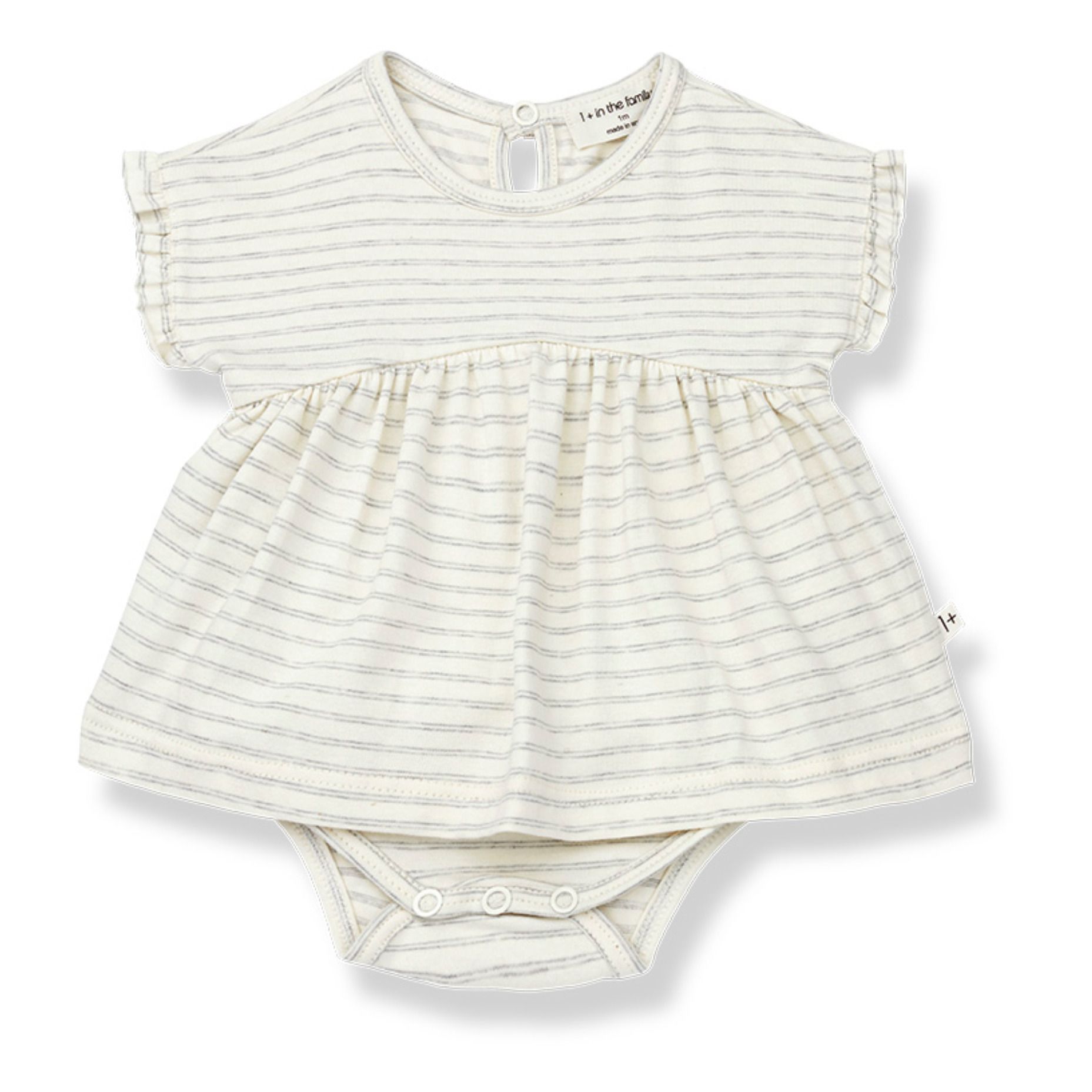 1+ in the family - Robe Gala Rayée - Fille - Beige