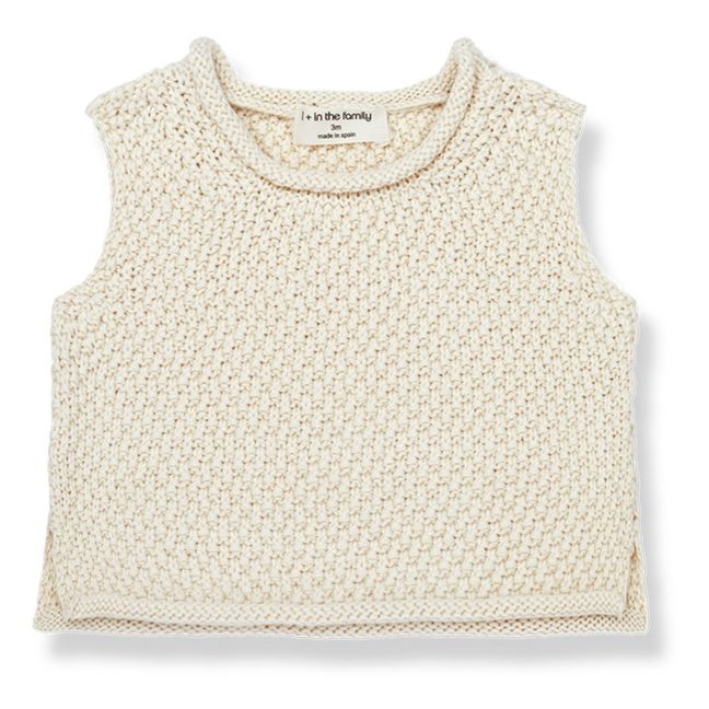 Gabriel Organic Cotton Knitted Vest Ecru