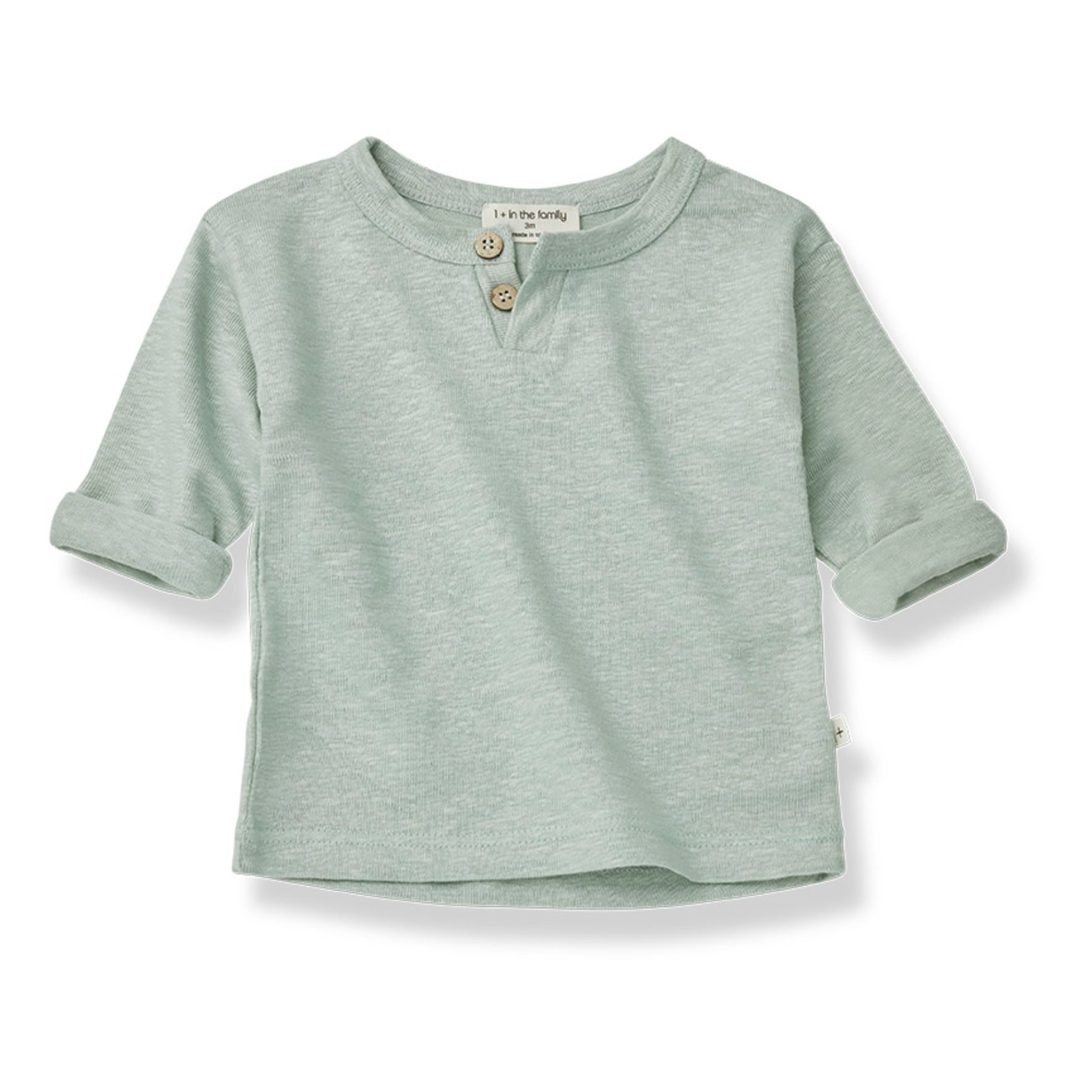 1+ in the family - T-Shirt Albert Lin - Fille - Vert d'eau