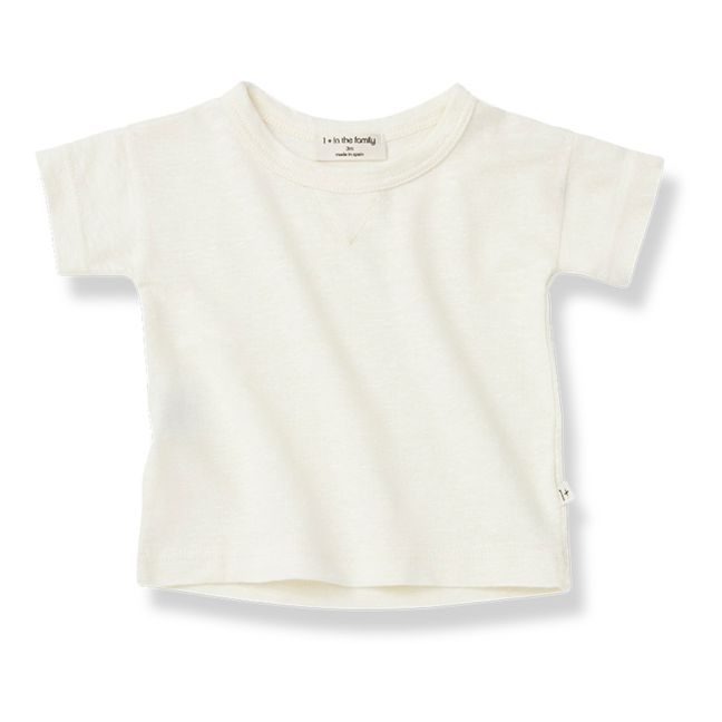 T-shirt Narcis, in lino Bianco