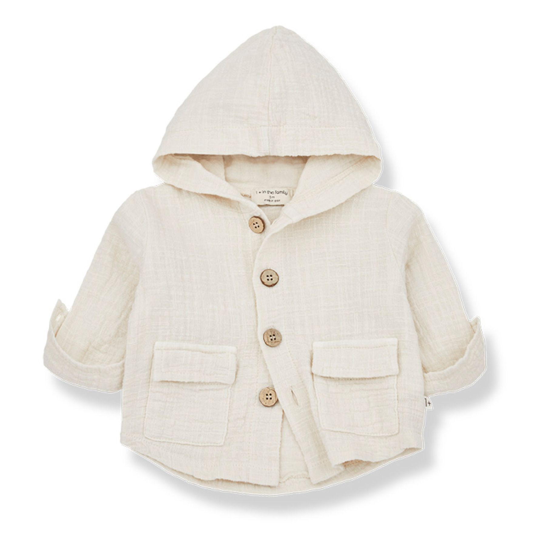 1+ in the family - Veste Pol Double Gaze de Coton - Fille - Beige