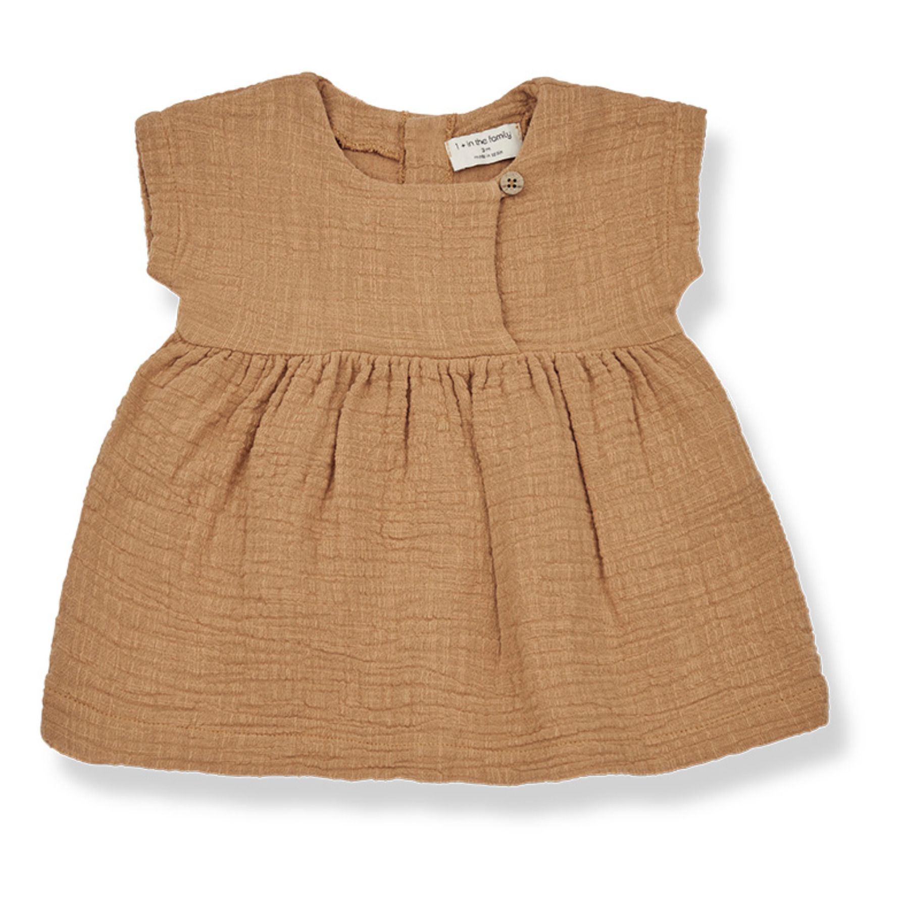 1+ in the family - Robe Xenia Double Gaze de Coton - Fille - Chocolat