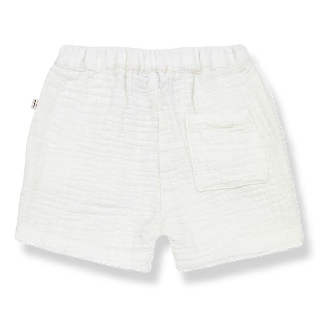 Pantalón corto Angel doble gasa de algodón Blanco Roto