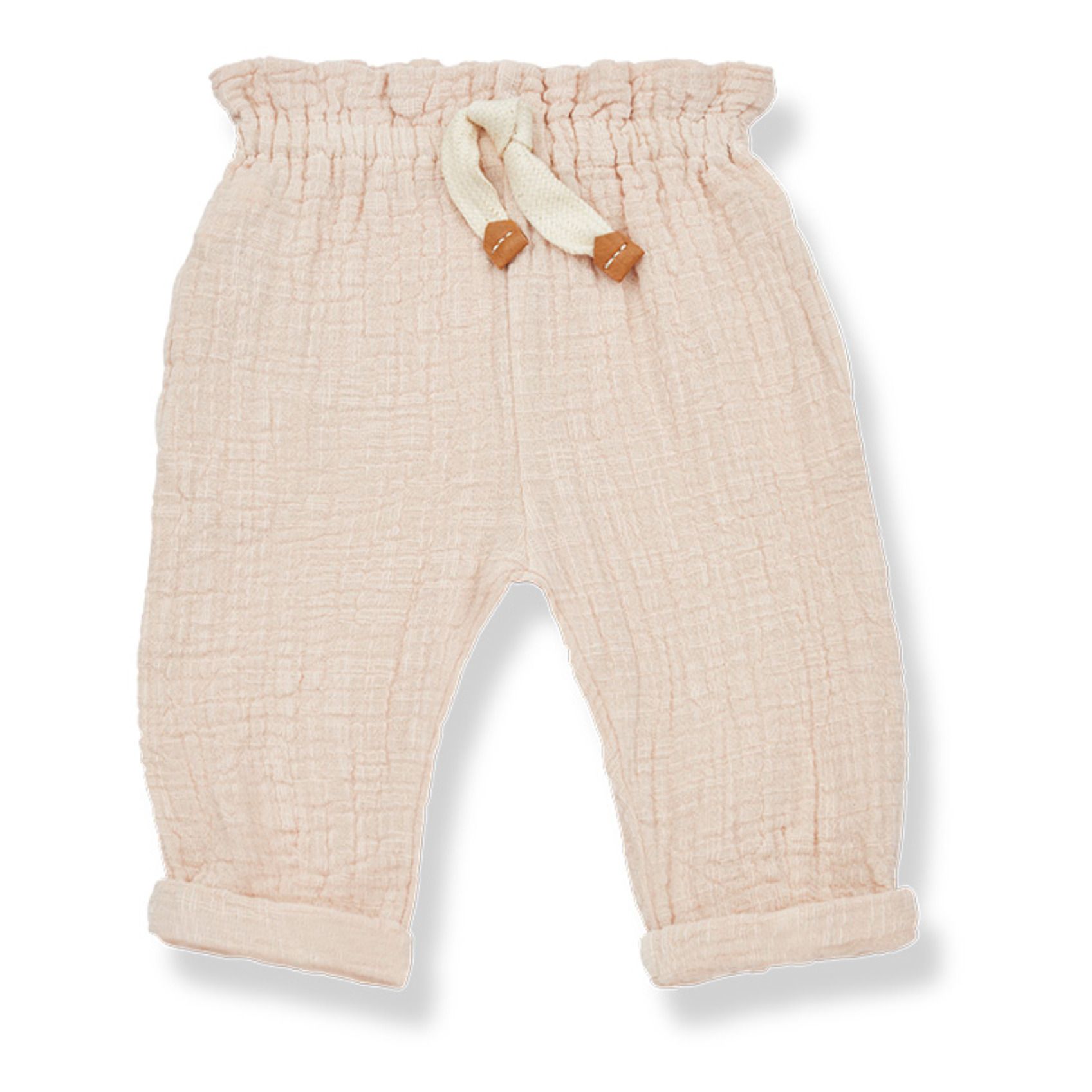 1+ in the family - Pantalon Joana Double Gaze de Coton - Fille - Rose pâle