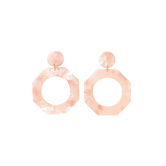 Boucles d'Oreilles Clef | Beige rosé