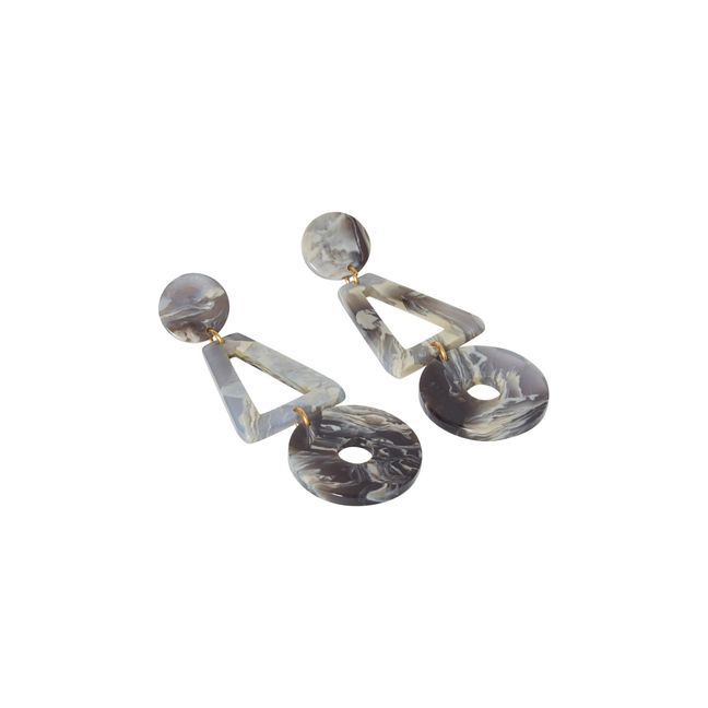 Boucles d'Oreilles Lis | Marbré gris