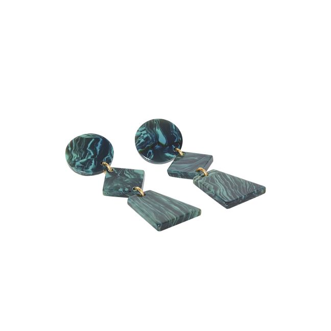 Lupinus Earrings | Green Marble