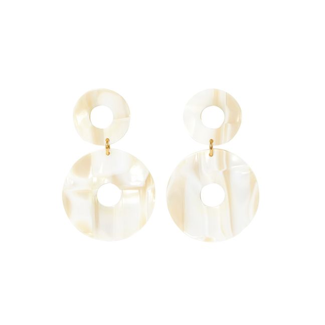 Scabiosa Medium Earrings | Ivory
