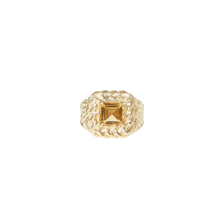 Anello Mrs. Verde Citrino | Dorato- Immagine del prodotto n°0