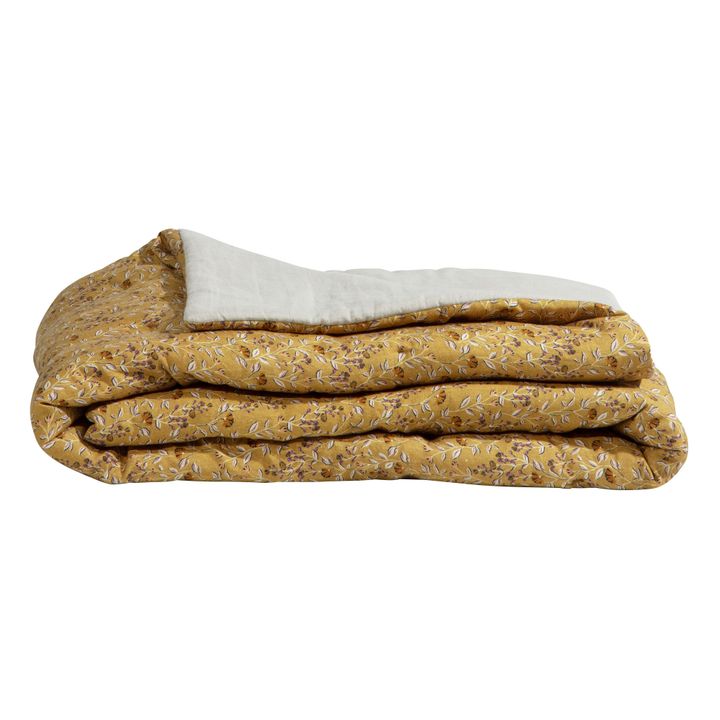 Bettdecke aus vorgewaschenem Leinen Ocker- Produktbild Nr. 0