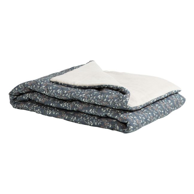 Washed Linen Quilt Navy blue
