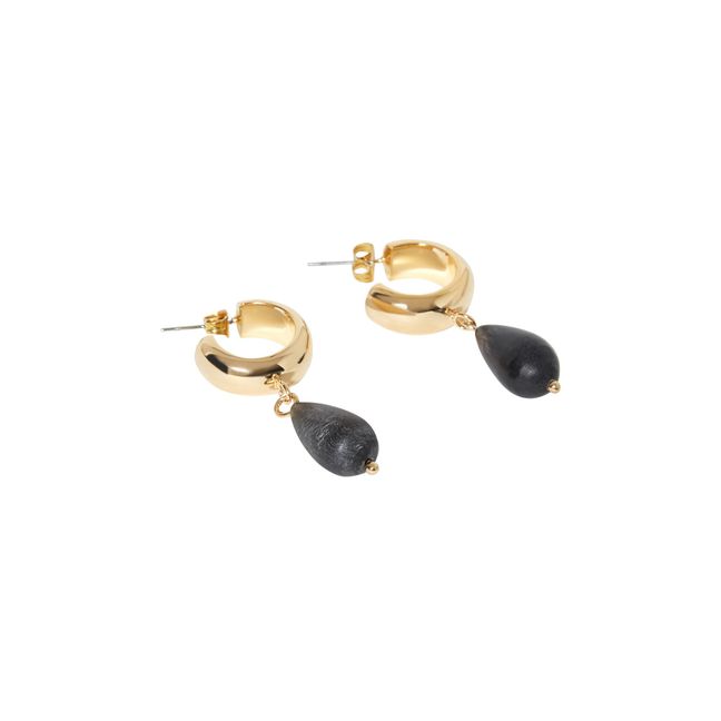 Malindi Mini Hoop Earrings | Black