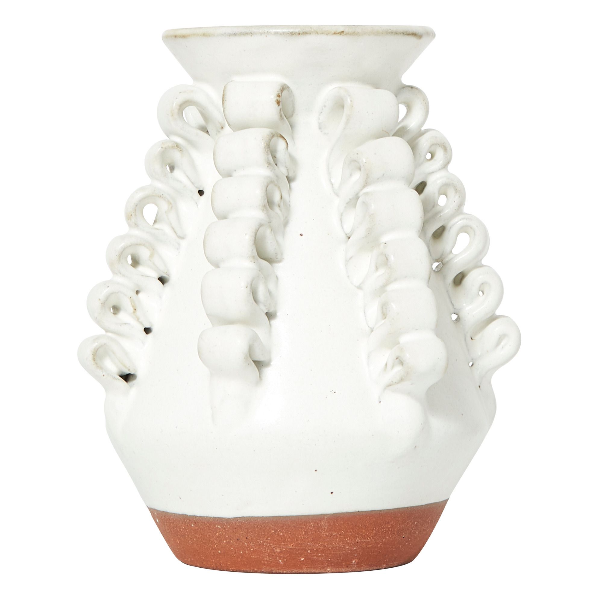 Perla Valtierra - Vase mini Lola en argile - Blanc