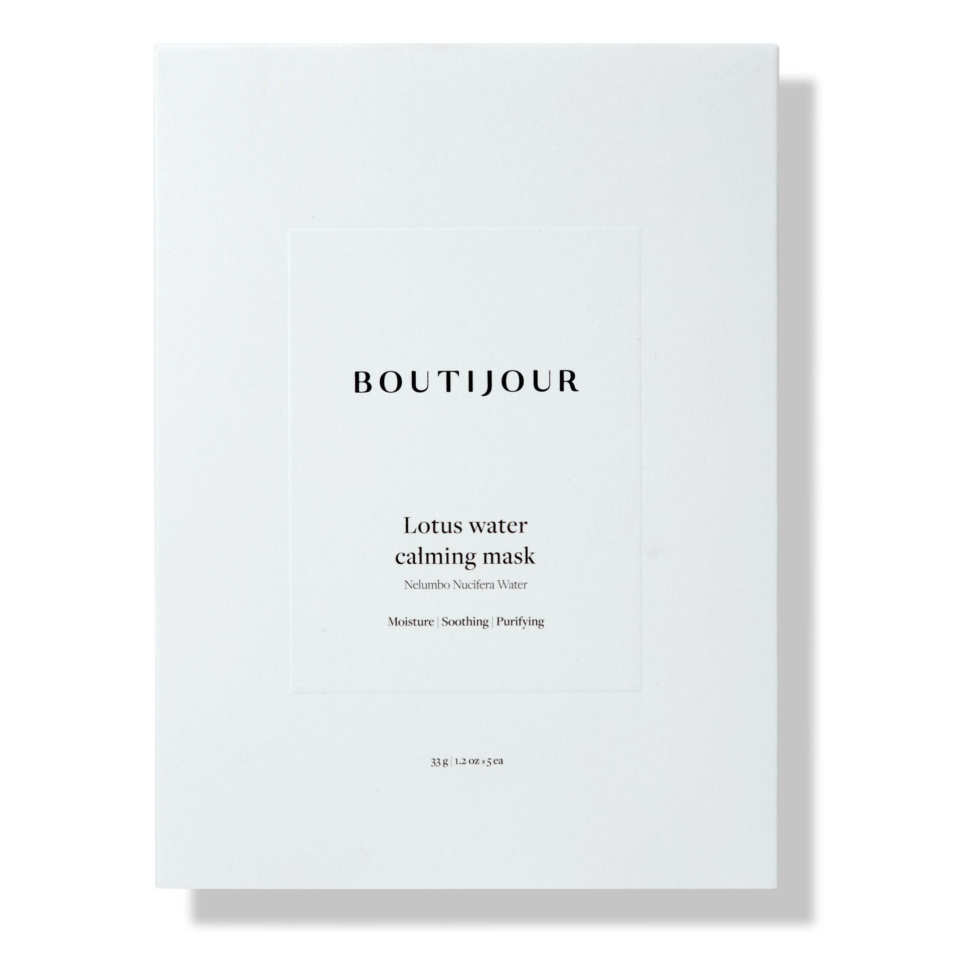 Boutijour - Masque en tissu apaisant et hydratant Lotus Water - Set de 5 - Blanc