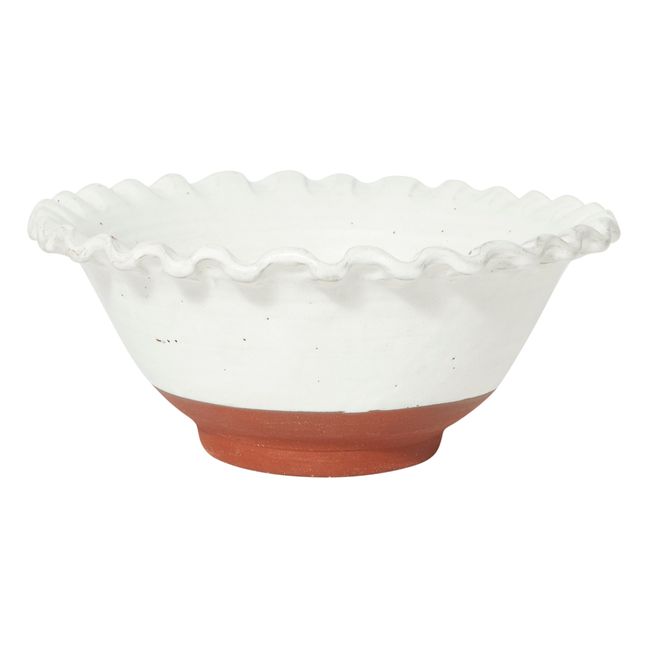 Lola Terracotta Salad Bowl | White