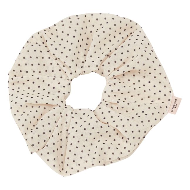 Jumbo Dot Scrunchie Off white