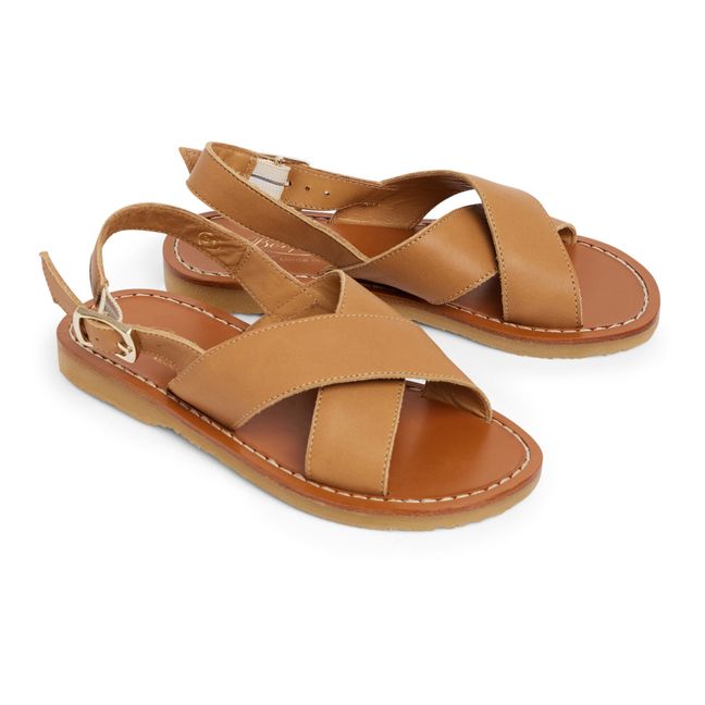 Adeline Leather Sandals Kamelbraun