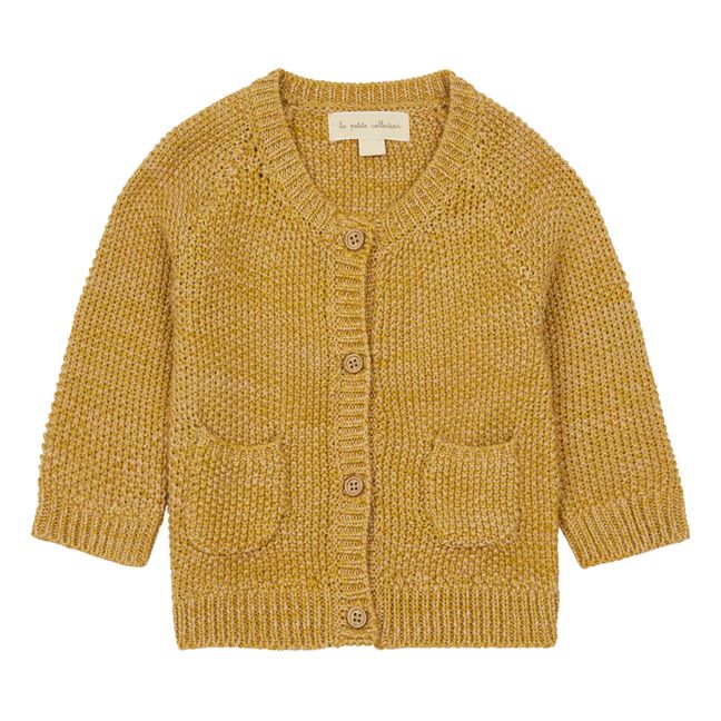 Wool and Cotton Cardigan Ocre