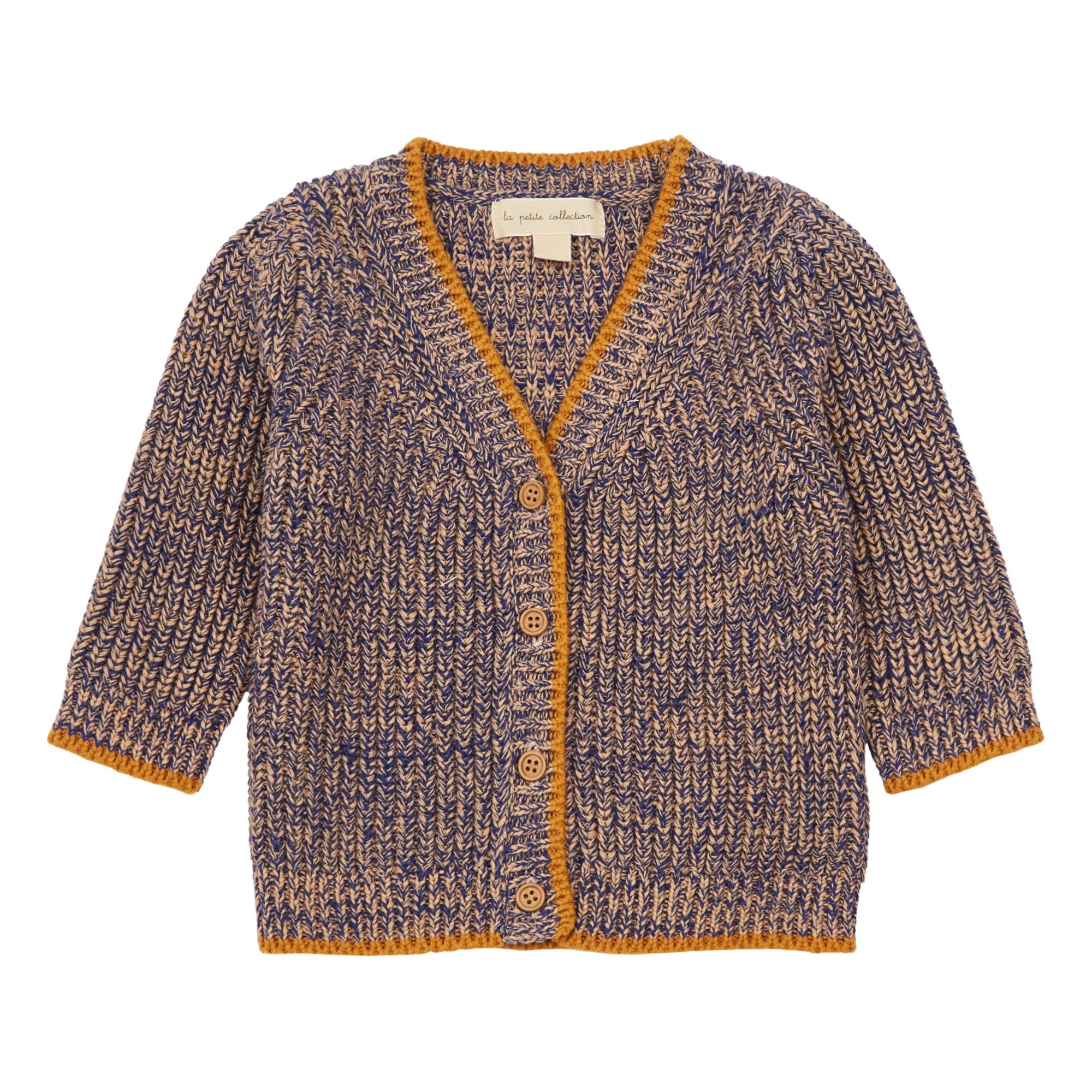 Wool and Cotton Cardigan Blue- Product image n°0