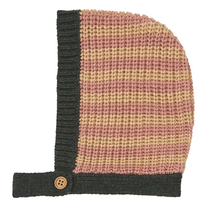 Wool and Cotton Striped Bonnet | Pink- Product image n°0