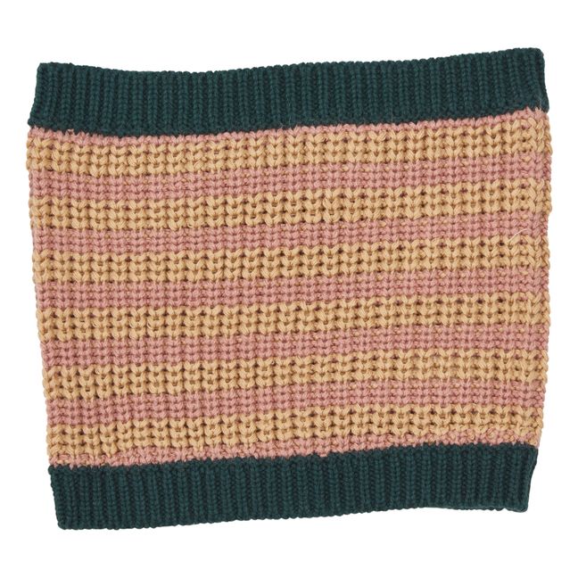 Wool and Cotton Striped Snood Pale pink