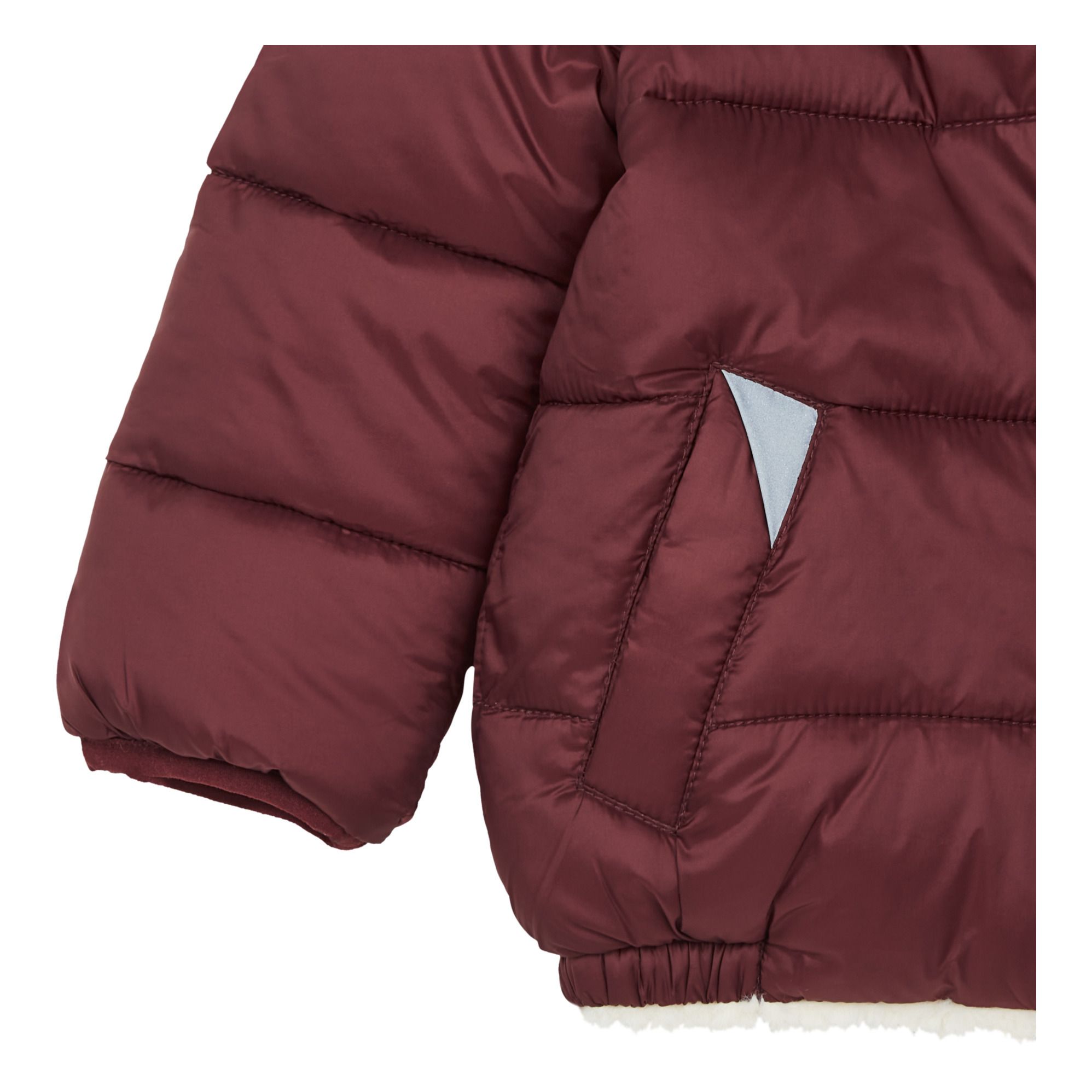 Sherpa Reversible Down Jacket Burgundy- Product image n°2