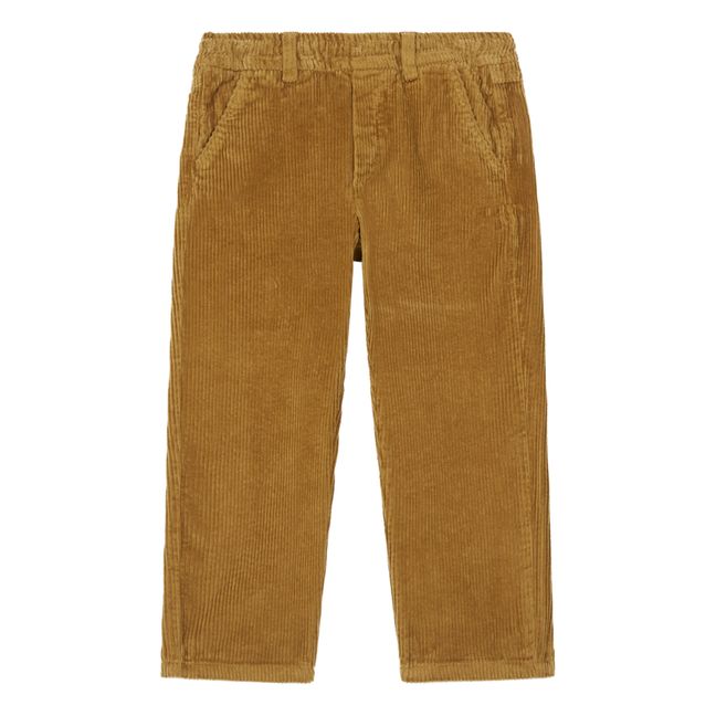 Pantaloni di velluto a coste con vita elasticizzata Ocra