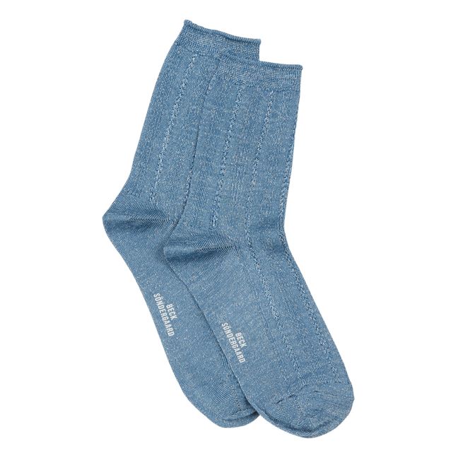 Drake Glitter Socks Azzurro