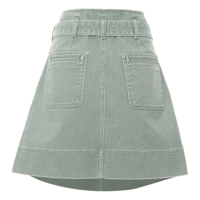 Muguet Coated Fabric Skirt Green water