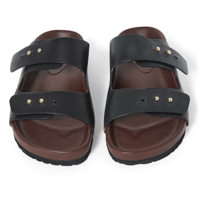 Pool Leather Sandals Black Soeur Shoes Adult