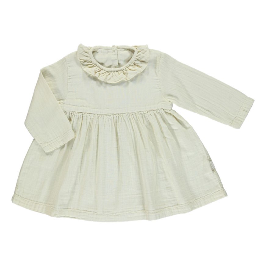 Poudre Organic - Robe Double Gaze Coton Campanule - Fille - Crème