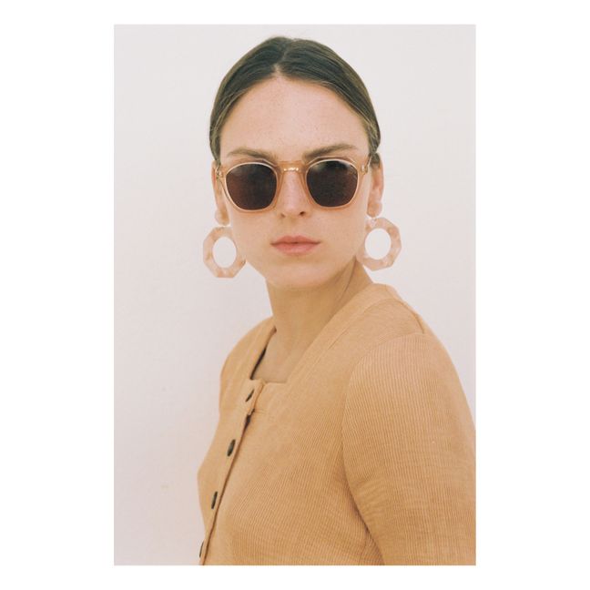 Boucles d'Oreilles Clef | Beige rosé