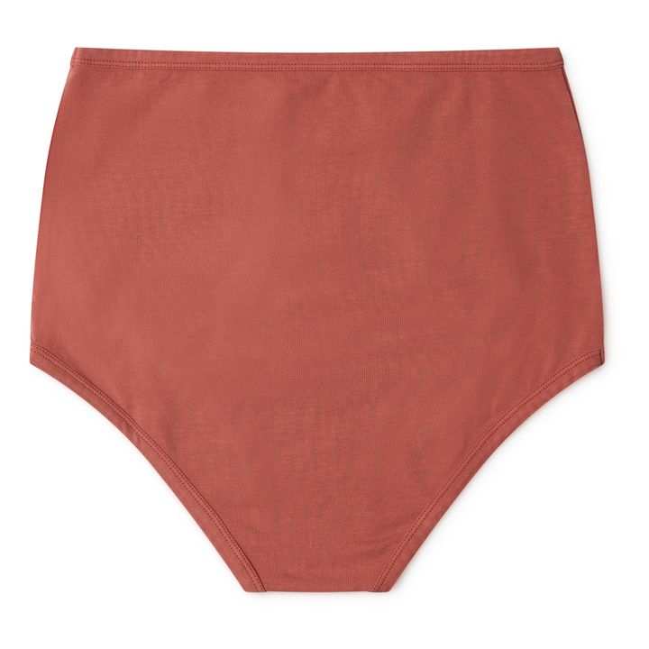 Organic Cotton High-Waisted Briefs - Women’s Collection  | Terracotta- Product image n°3