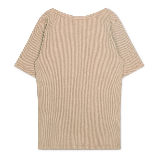Suna Organic Cotton Ribbed T-shirt - Women’s Collection - Sand
