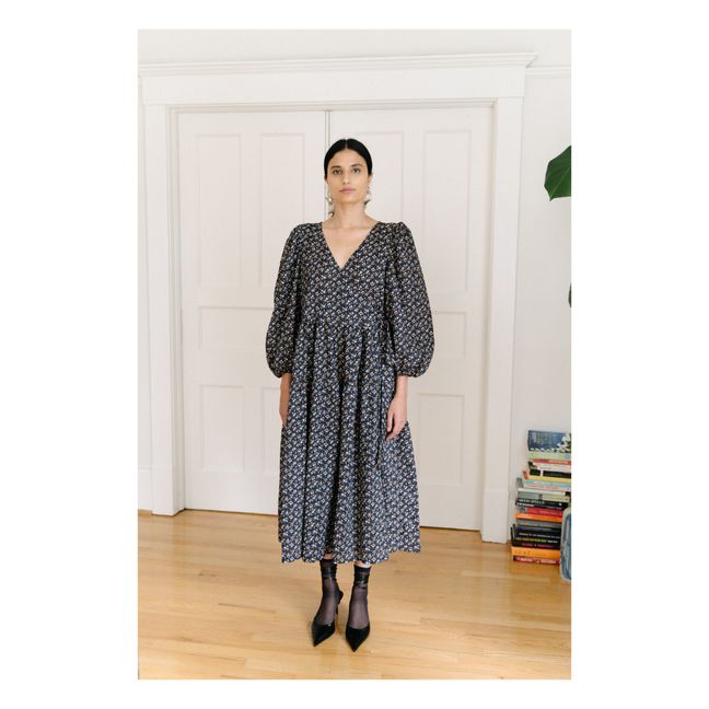 Robe Portefeuille Frid Imprimé Floral | Noir