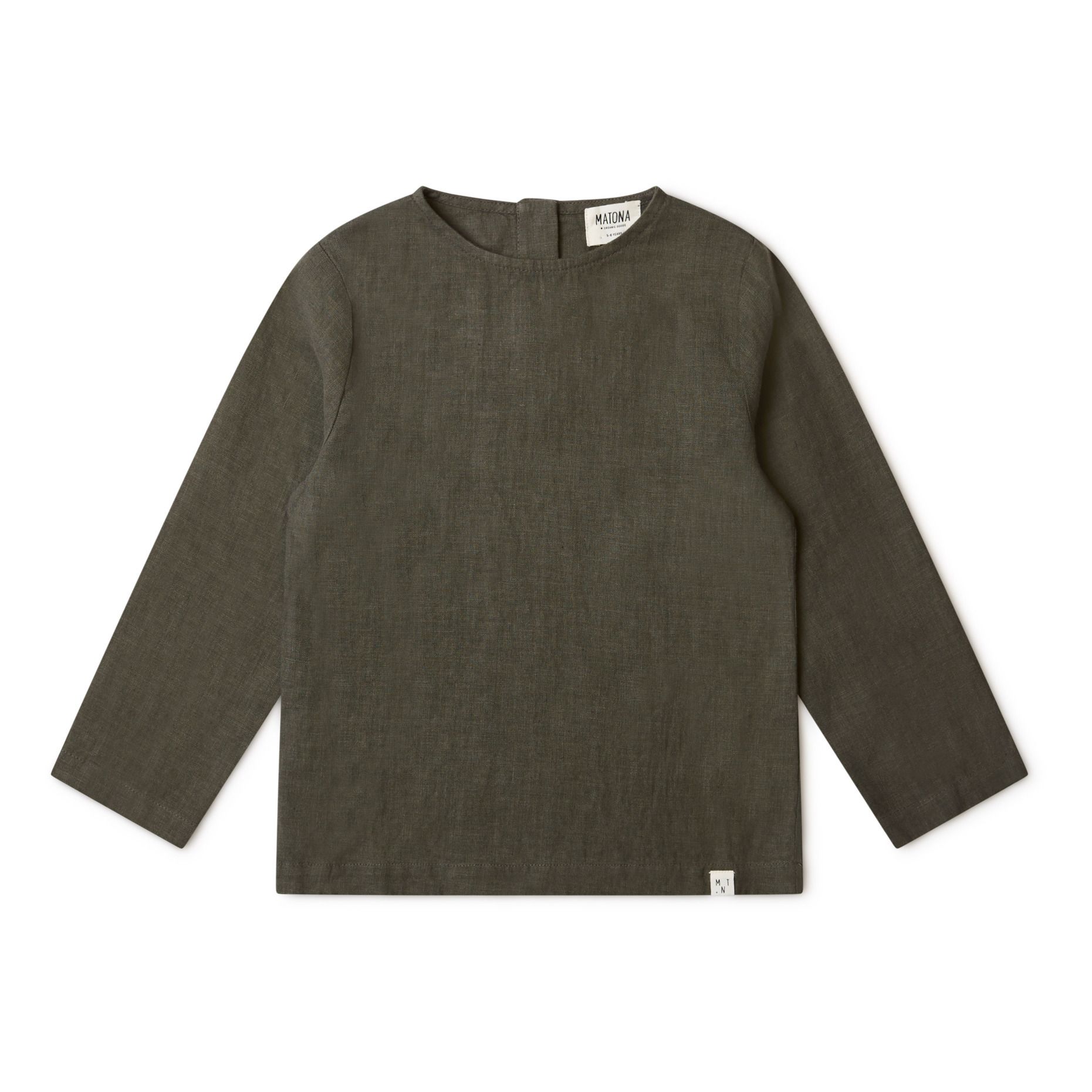 Olive Linen Shirt Khaki- Product image n°0