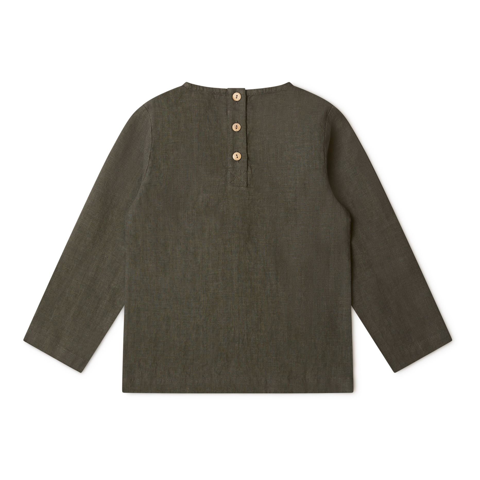 Olive Linen Shirt Khaki- Product image n°2