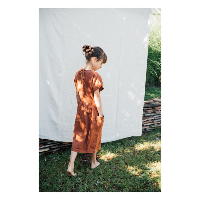 Eden Linen Dress Rust