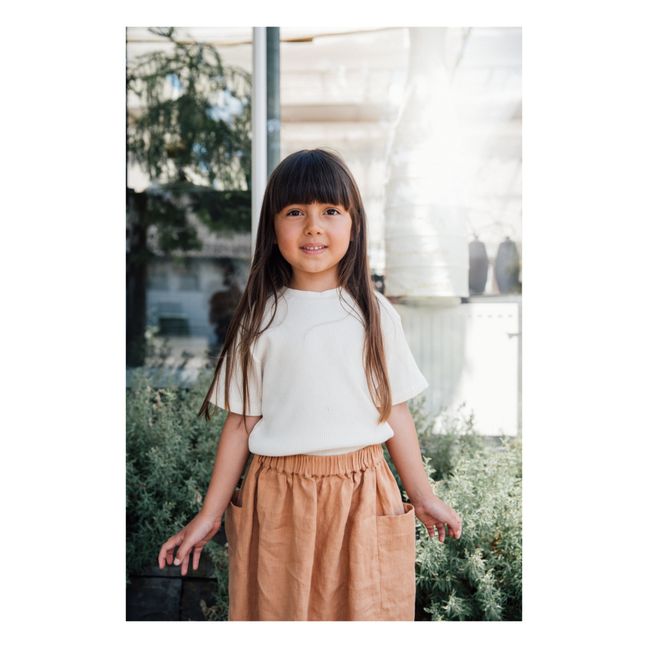 T-Shirt Coton Bio Gaufré | Ecru