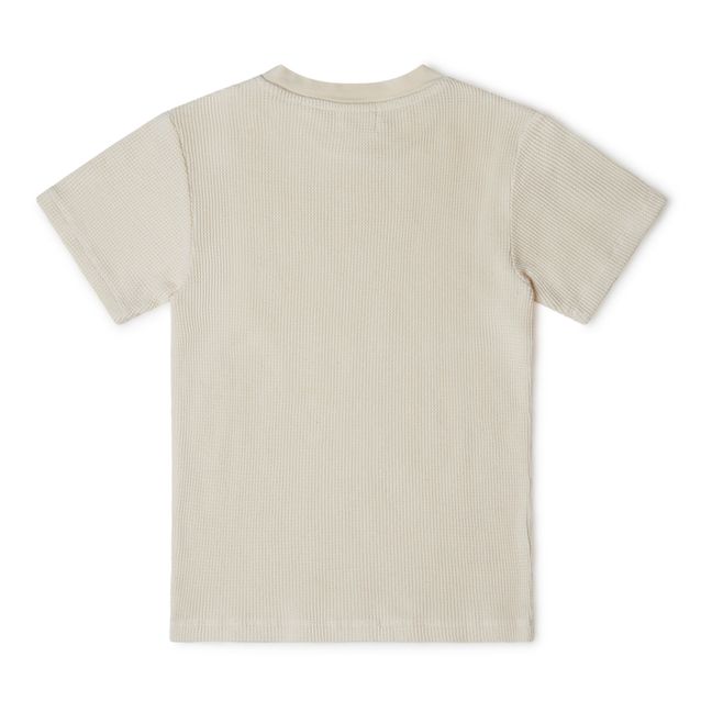 T-Shirt Gaufré, in cotone biologico Ecru