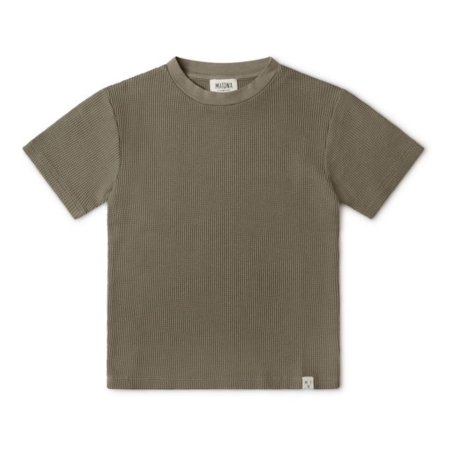 Camiseta de algodón orgánico tejido gofrado | Verde